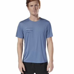 Reebok RUN SS T Shirt Herren - Blau - DE 206-EPC